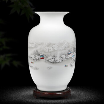 汪洋大海景德镇瓷器花瓶青花瓷中式客厅插花家居装饰工艺品博古架